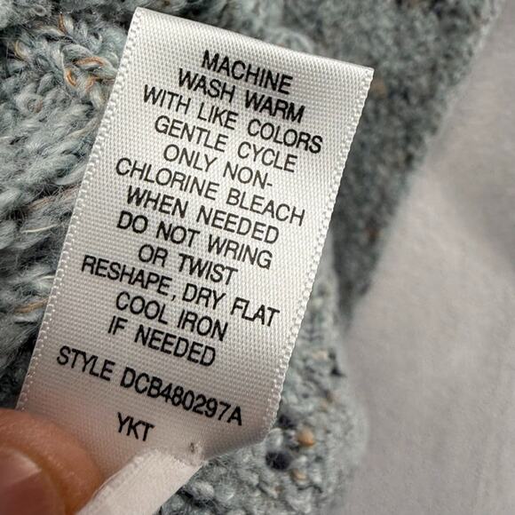 Vintage Croft Barrow Sweater Womens Large Blue Knit 1/4 Zip Grandma Cottage Crop - Picture 11 of 12